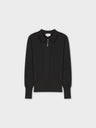 ZIPPER COLLAR SWEATER-BLACK