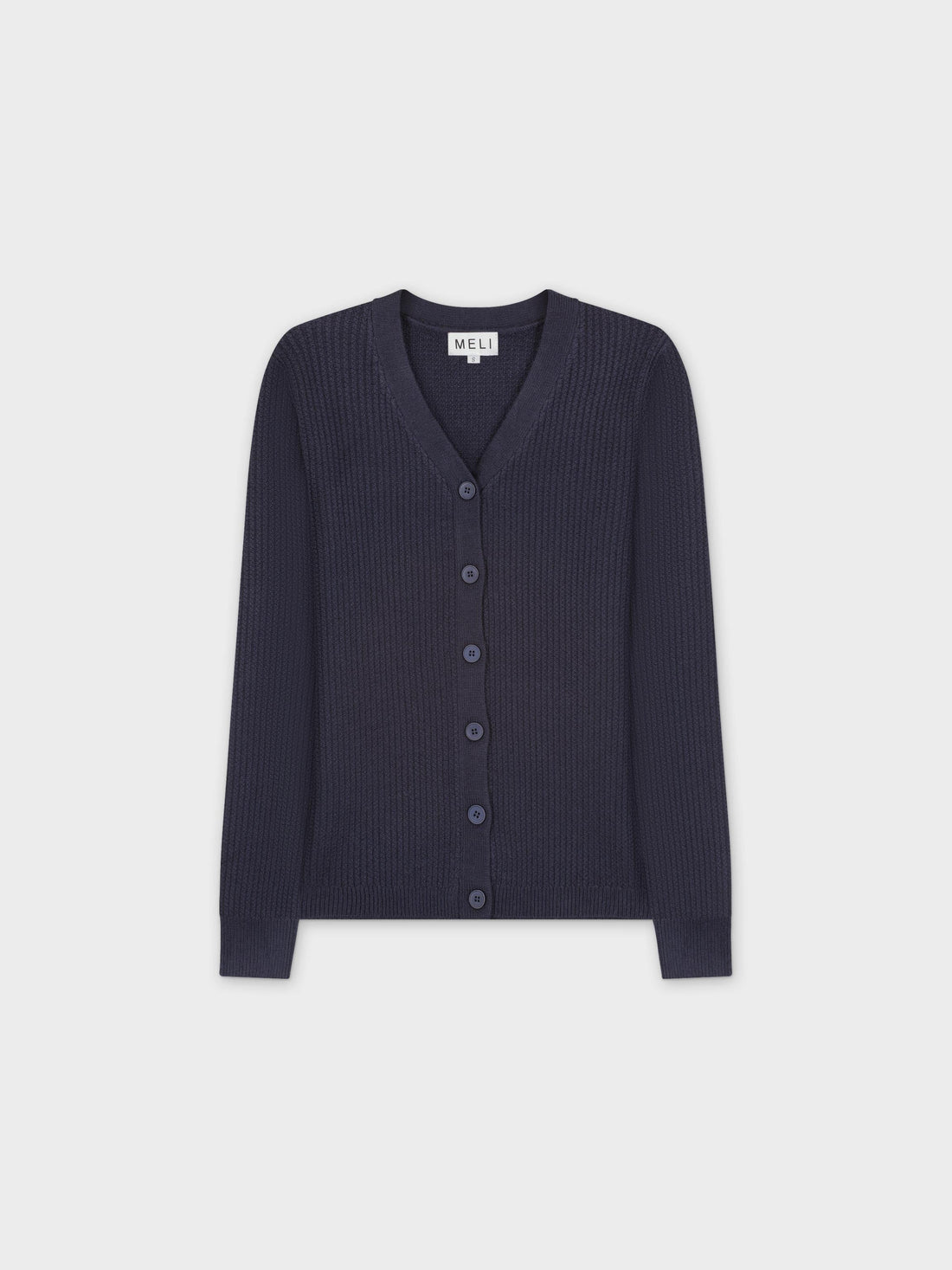 WAFFLE CLASSIC CARDIGAN-NAVY