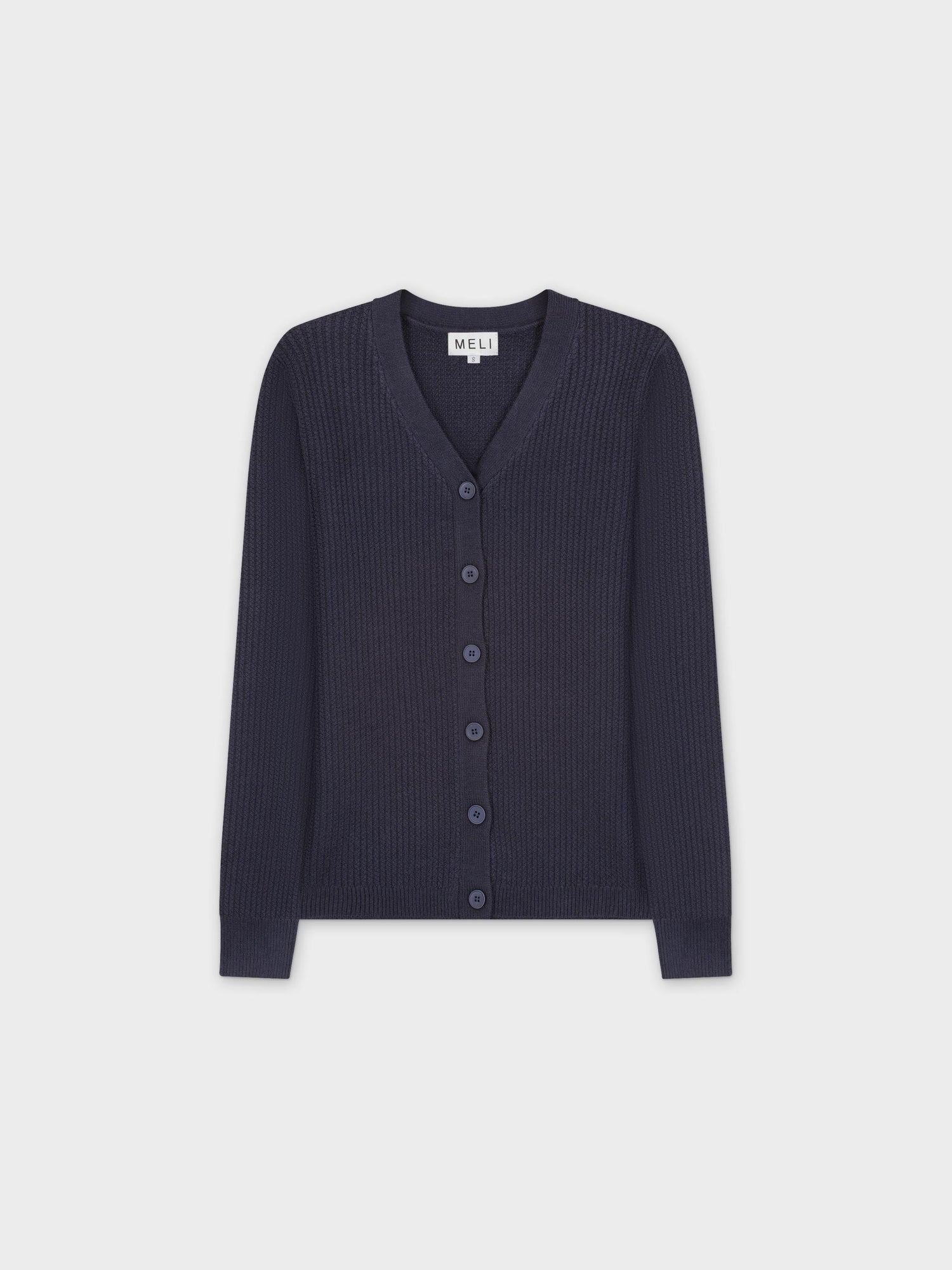 WAFFLE CLASSIC CARDIGAN-NAVY