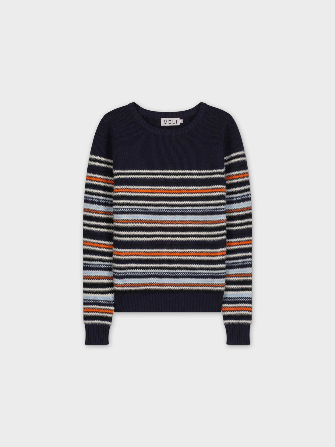 TEXTURED STRIPE SWEATER-BLUE