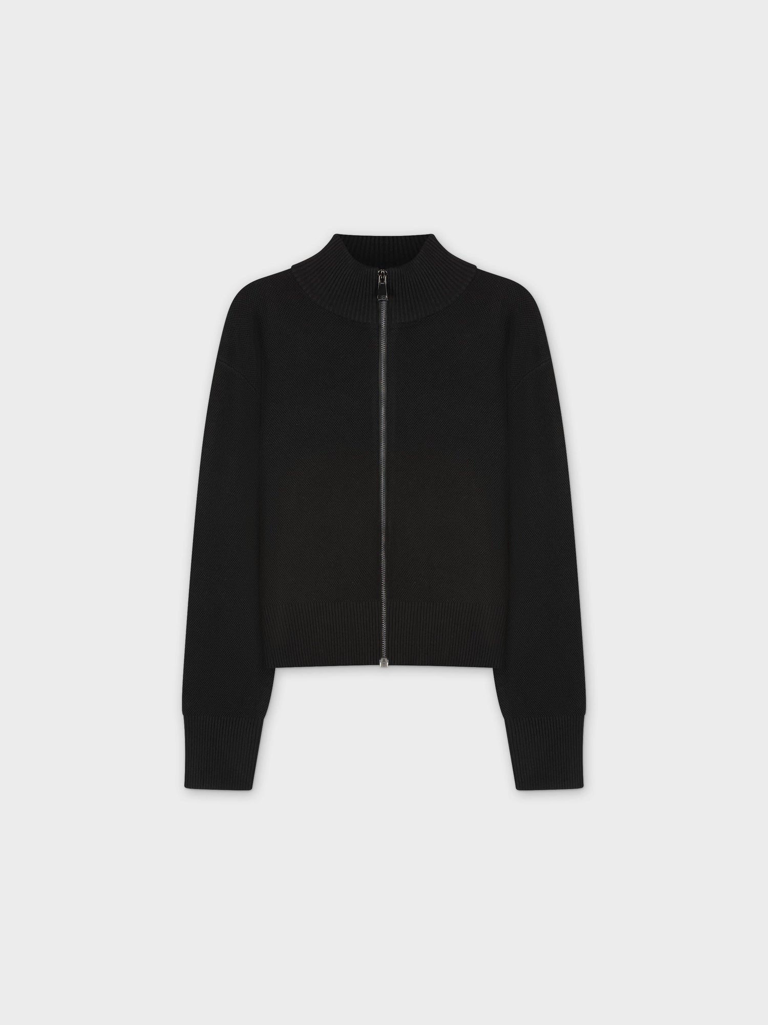 WAFFLE POCKET SWEATER-SOLID BLACK