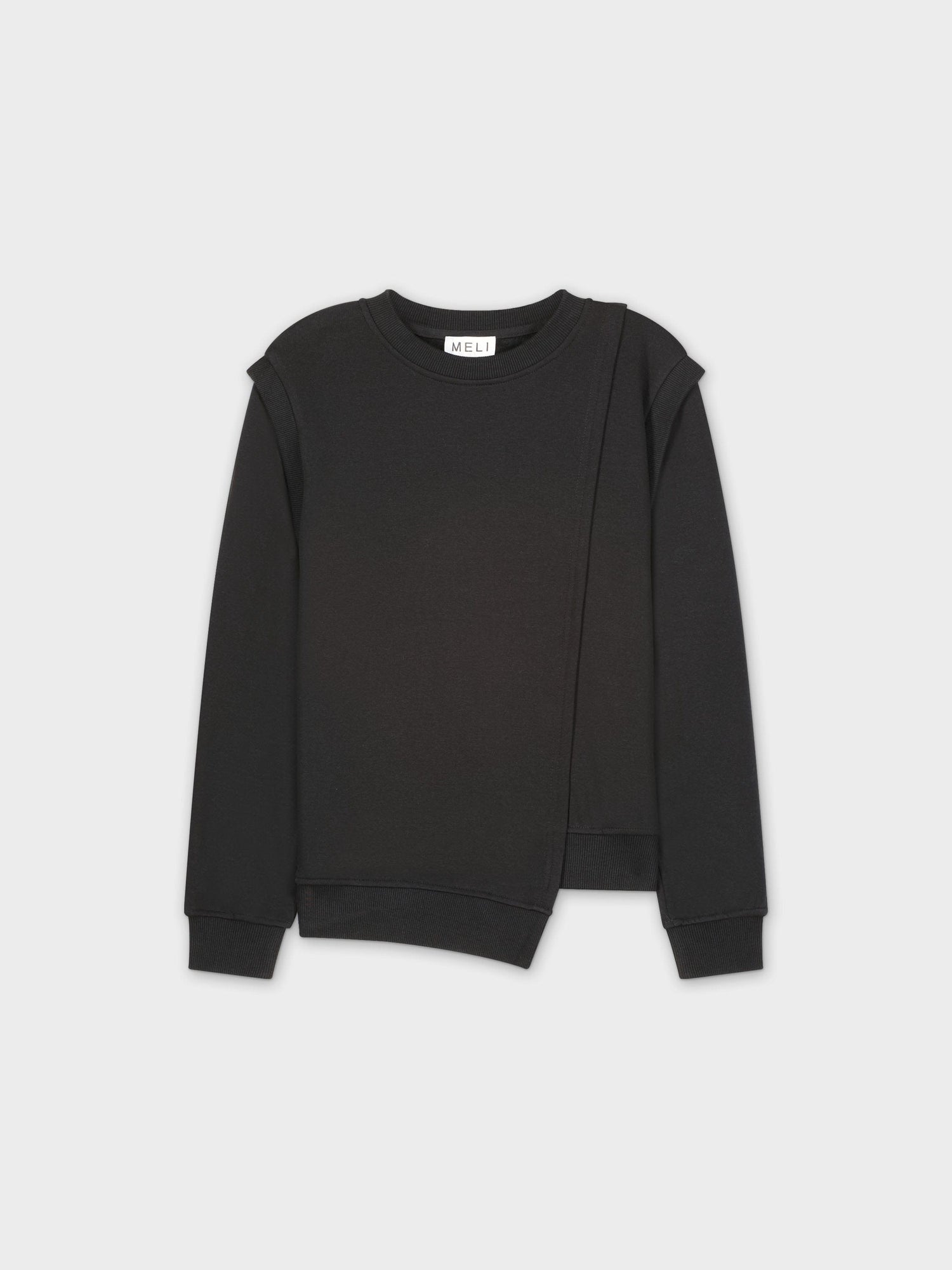 SIDE SEAM SWEATSHIRT-BLACK