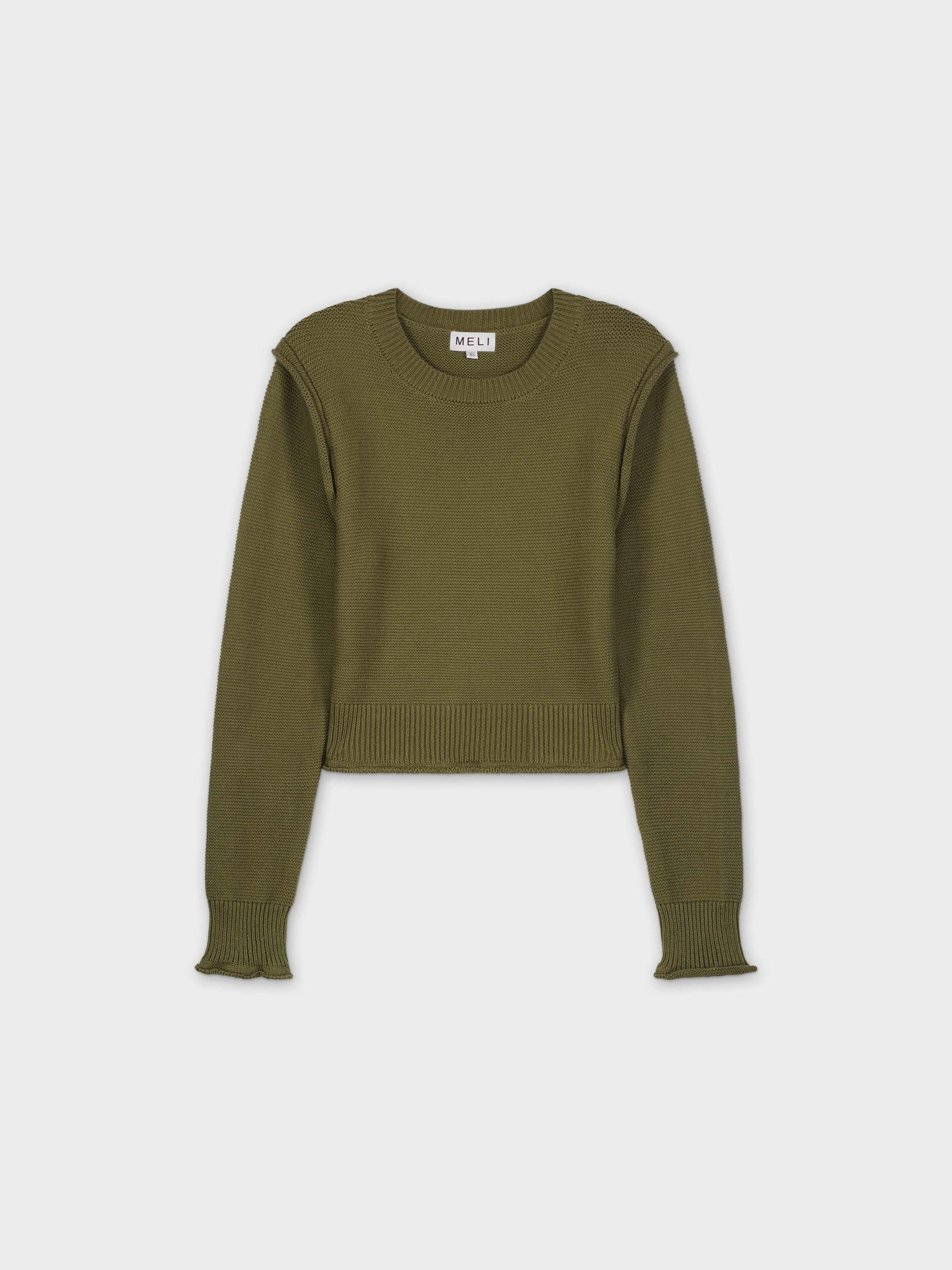 Raw Seam Sweater-Olive