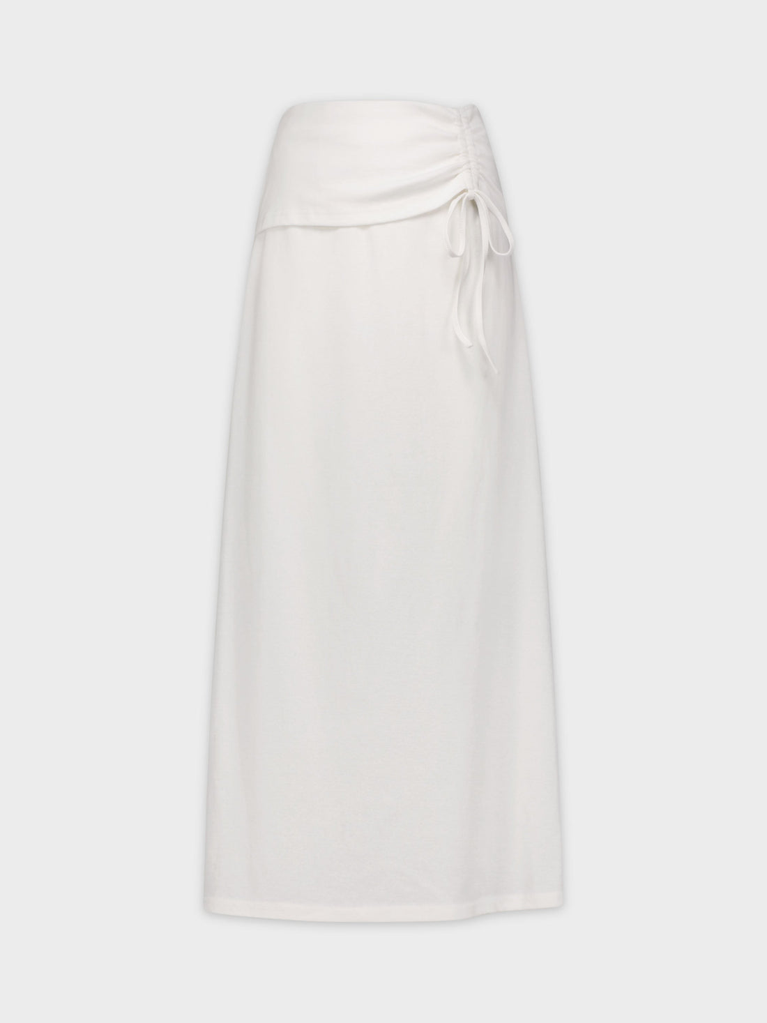 OVERLAY SHIRRED SKIRT-WHITE