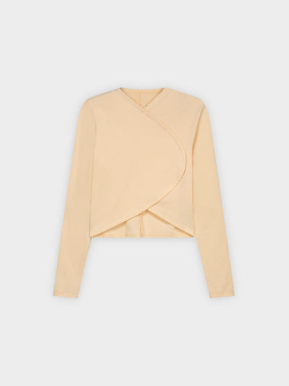 CROP CROSSOVER TEE-VANILLA