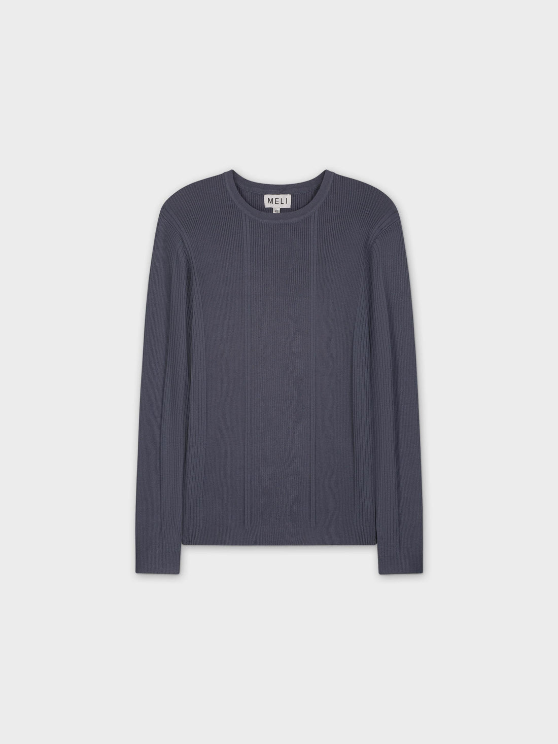 MIXED RIBBED SWEATER - BLUE/GREY