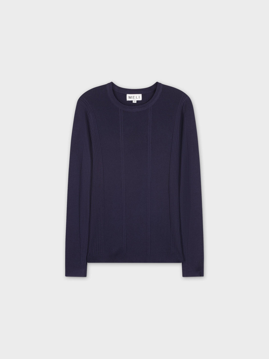 MIXED RIBBED SWEATER-NAVY