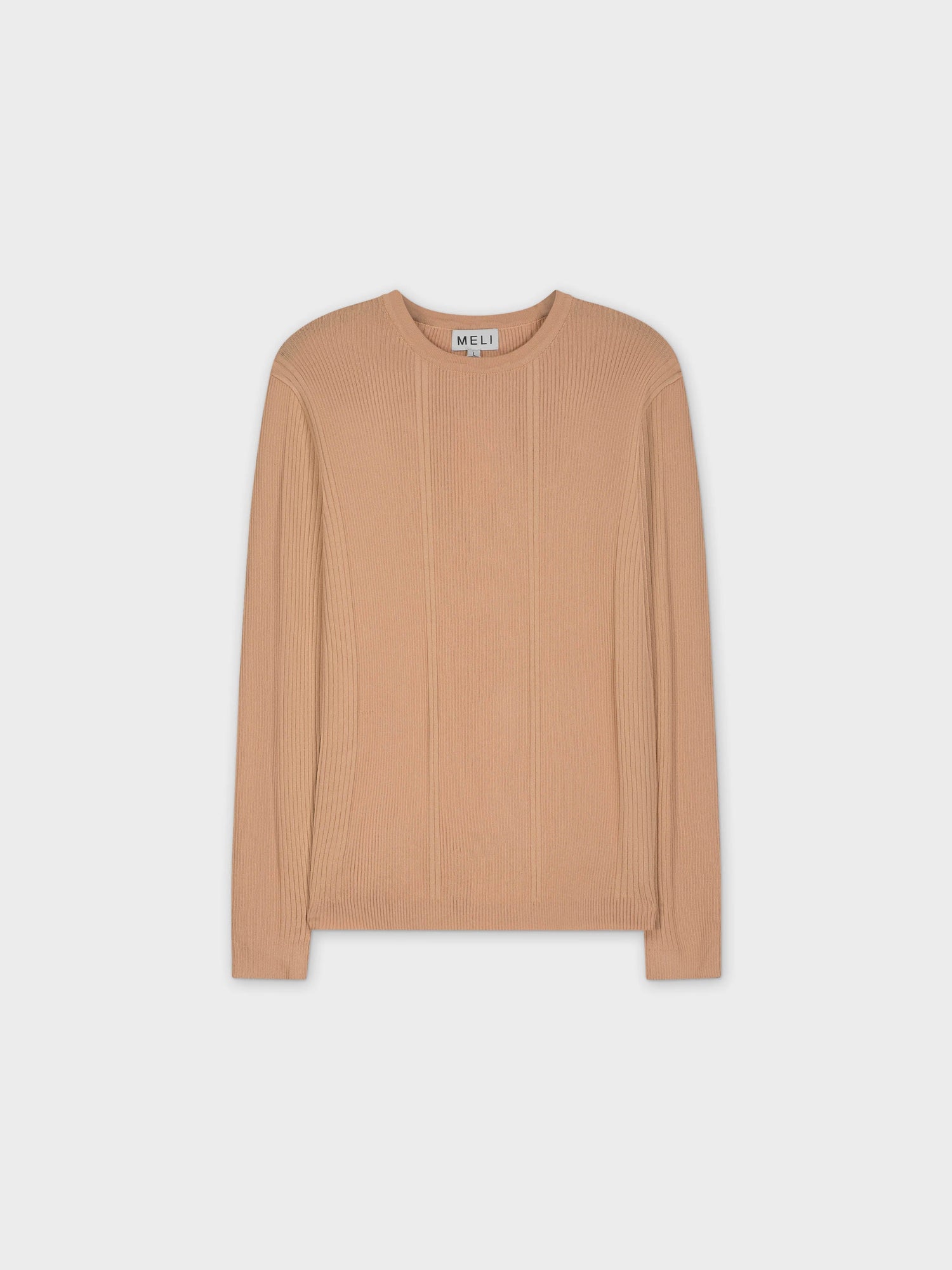 MIXED RIBBED SWEATER-TAN