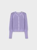 CROCHET CREW CARDIGAN-LAVENDER