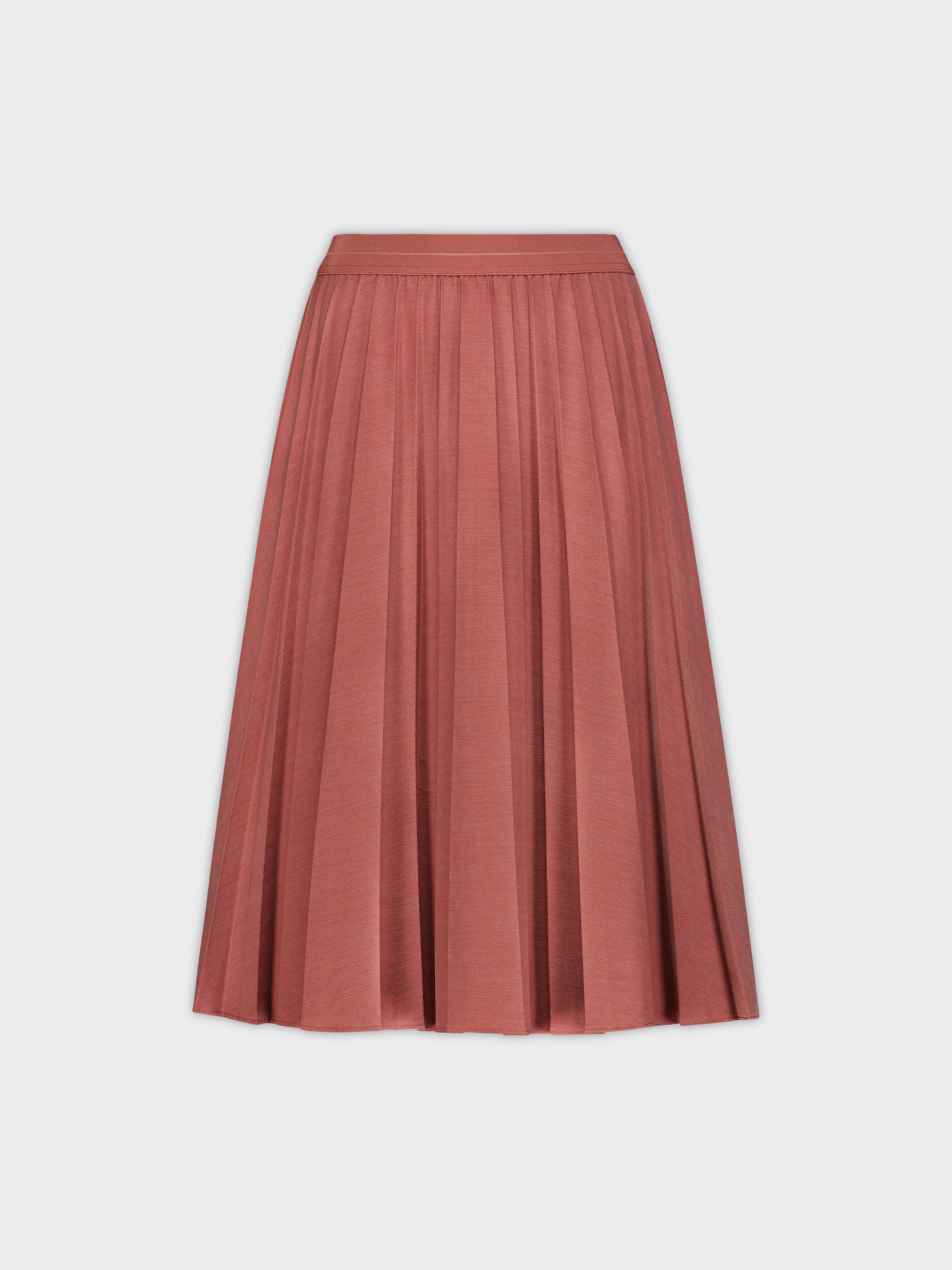 PLEATED SKIRT 26"-HEATHER BURGUNDY