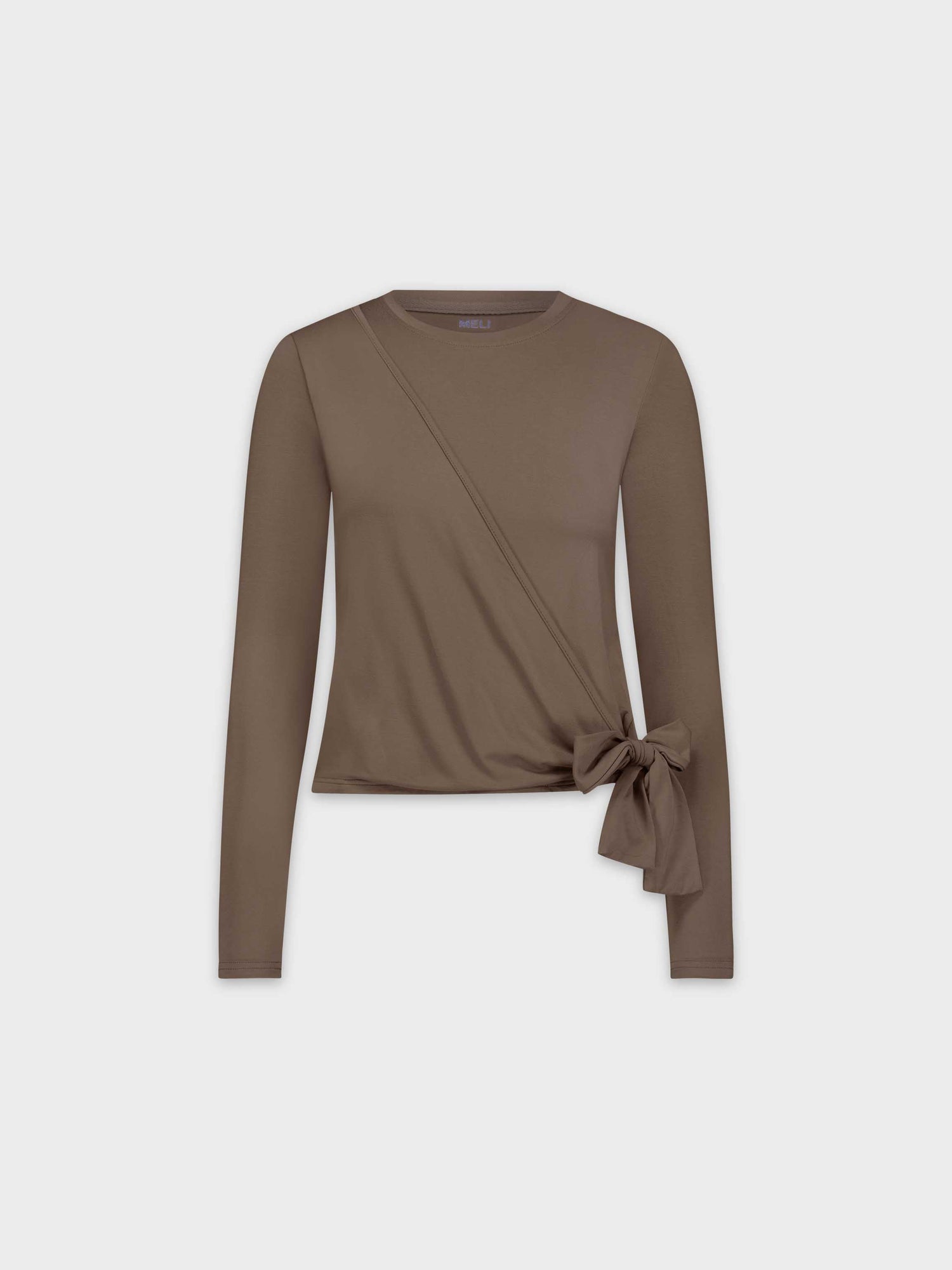 WRAP TEE-BROWN