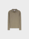 RIBBED COLLAR T-SHIRT-OLIVE