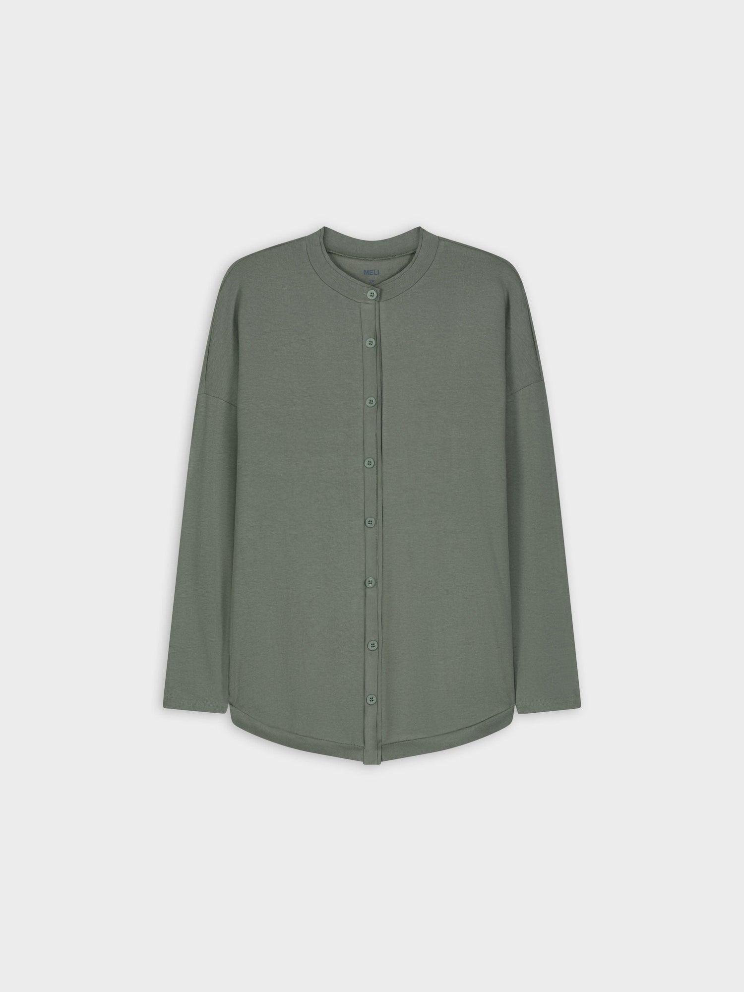 BUTTON DOWN TEE-GRAY/GREEN