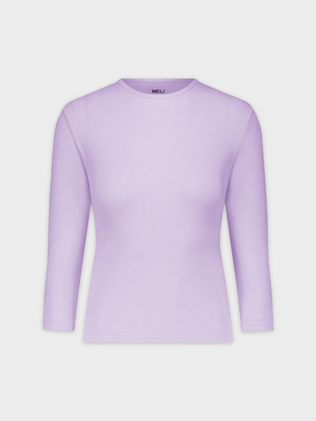 CLASSIC RIBBED CREW TEE 3Q-LILAC