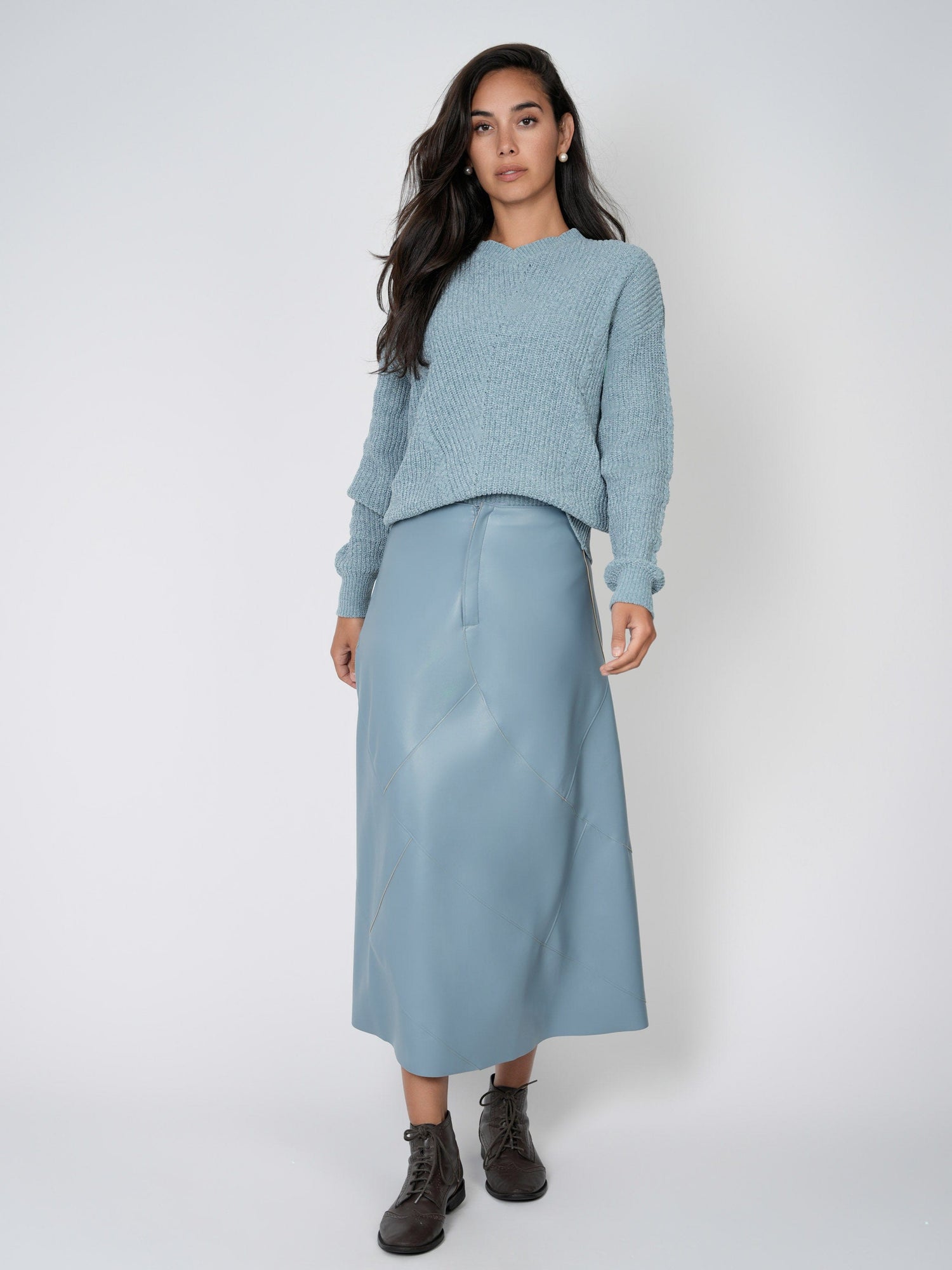 CHENILLE SWEATER-LIGHT BLUE