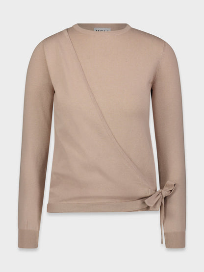 BASIC WRAP SWEATER-MAUVE