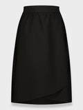 FLAT FRONT PLEATED SKIRT 27"-BLACK