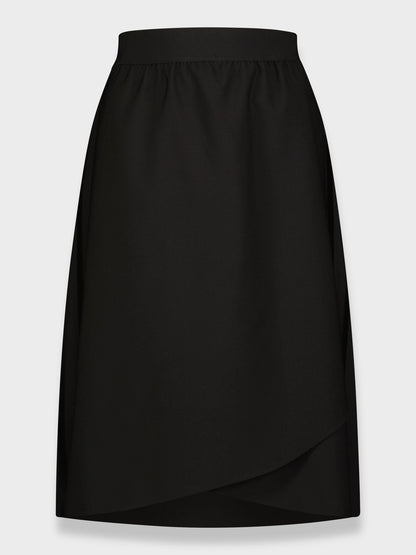 FLAT FRONT PLEATED SKIRT 27"-BLACK