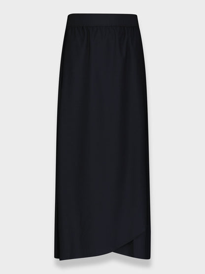 FLAT FRONT PLEATED SKIRT 35"-NAVY