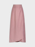 FLAT FRONT PLEATED SKIRT 35"-PINK