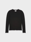 WIDE RIBBED SWEATER-BLACK