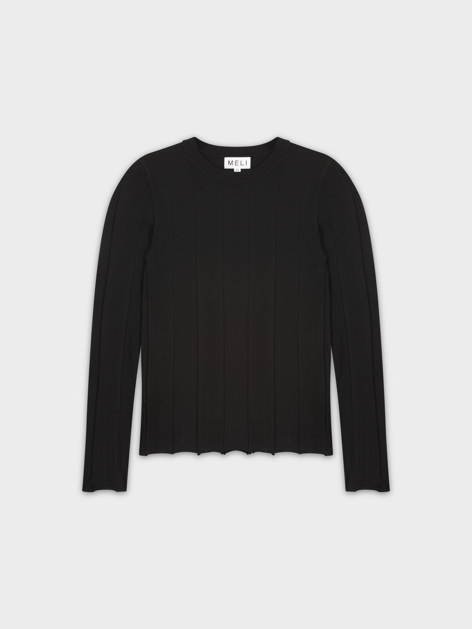 WIDE RIBBED SWEATER-BLACK