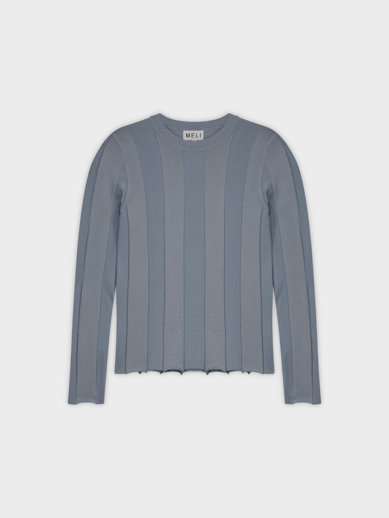 WIDE RIBBED SWEATER-LIGHT BLUE