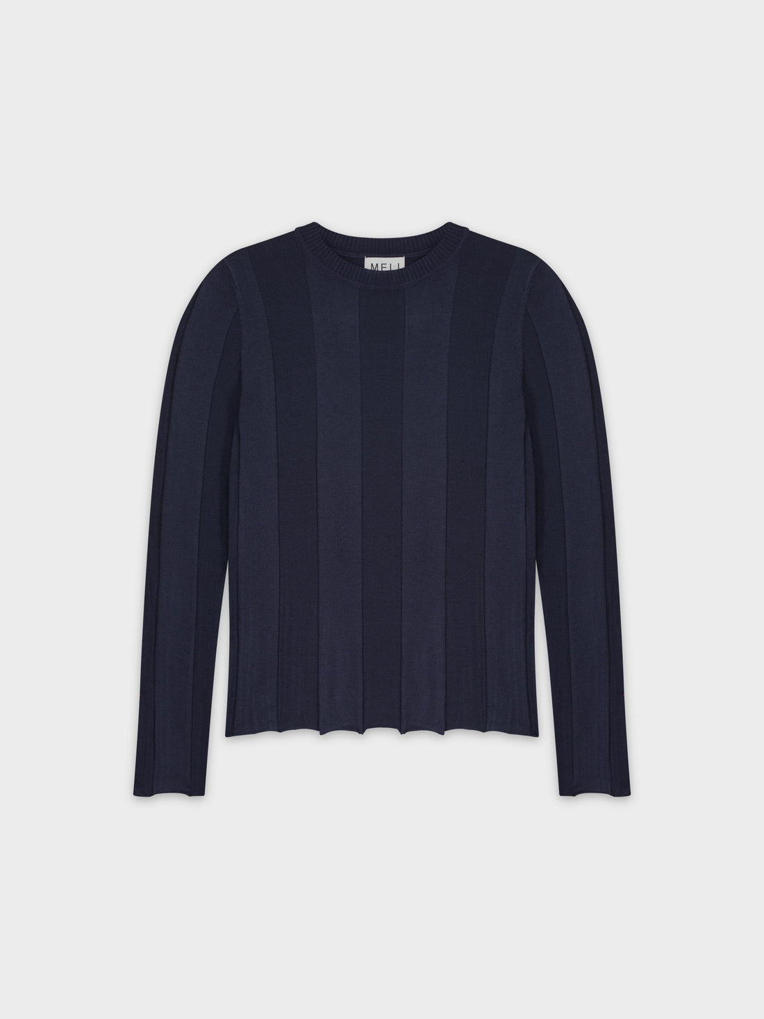 WIDE RIBBED SWEATER-NAVY