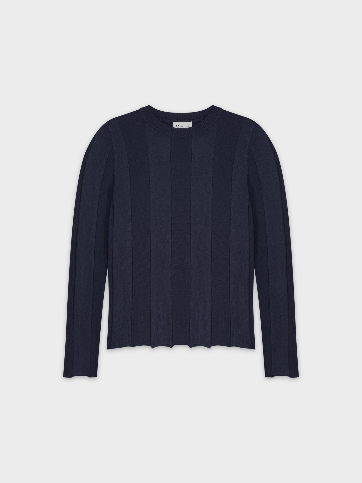 WIDE RIBBED SWEATER-NAVY