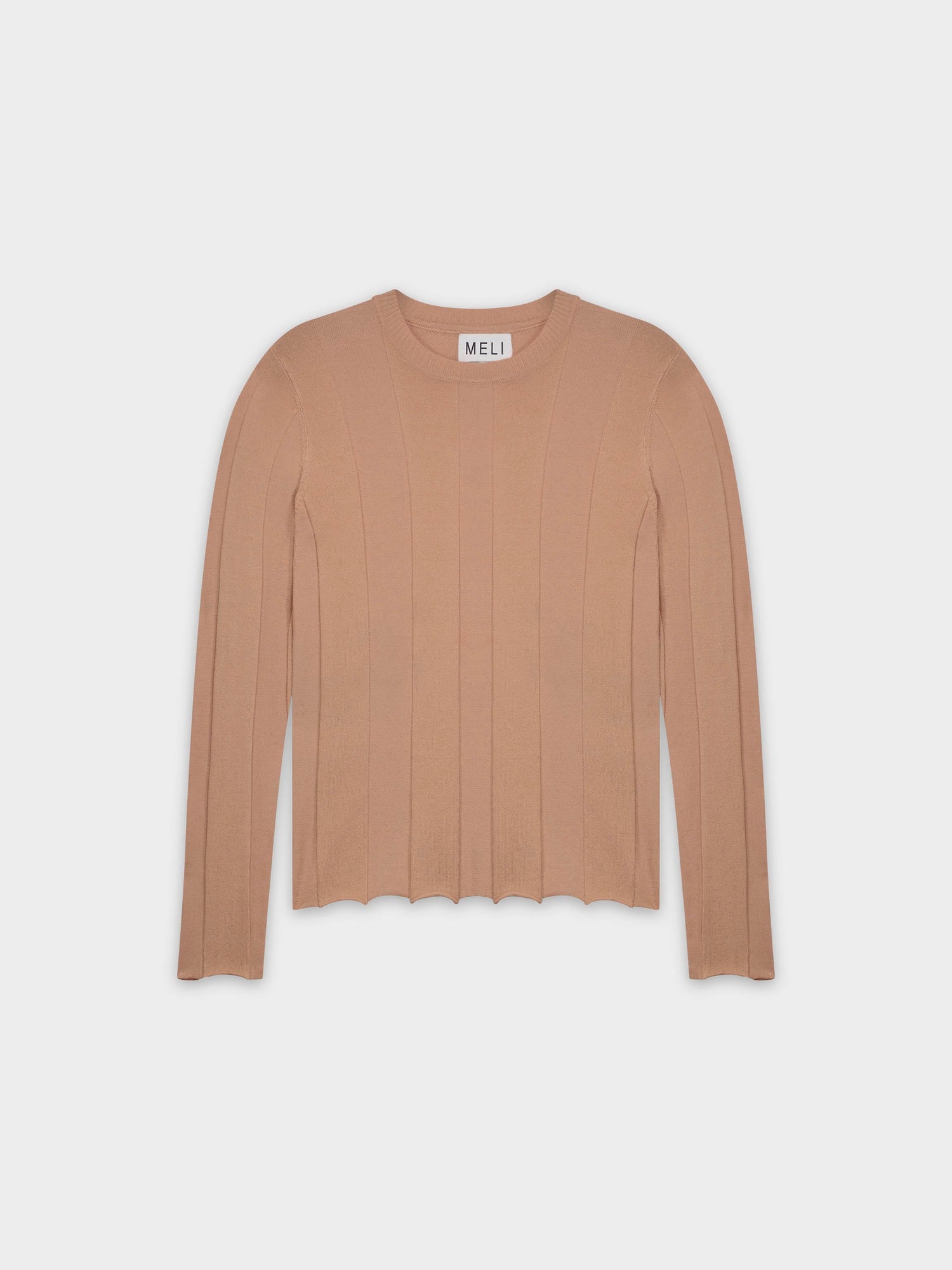 WIDE RIBBED SWEATER-PEACH