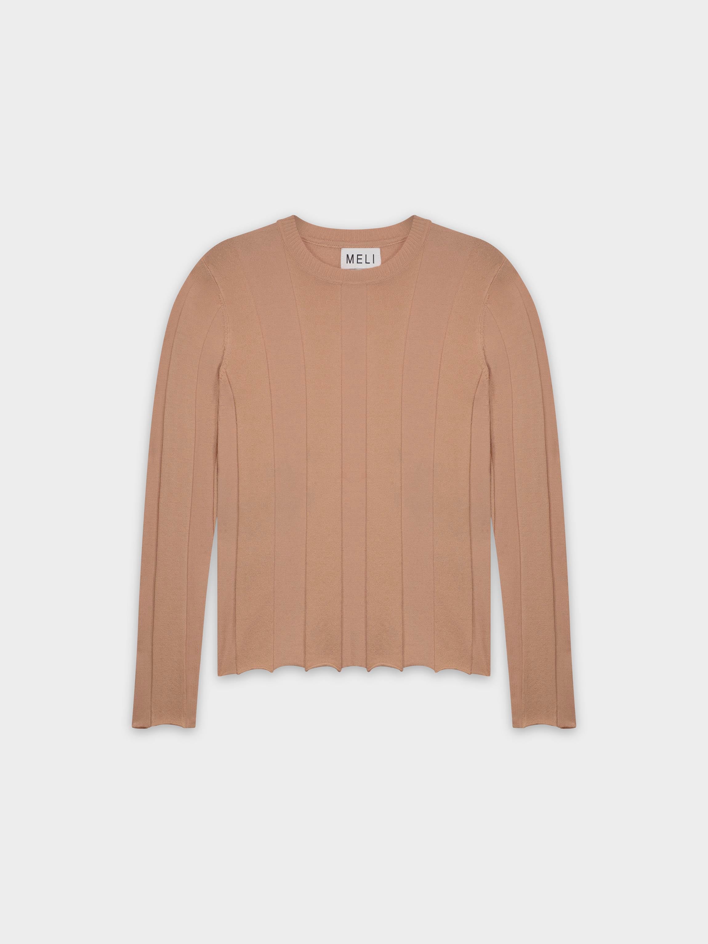 WIDE RIBBED SWEATER-PEACH