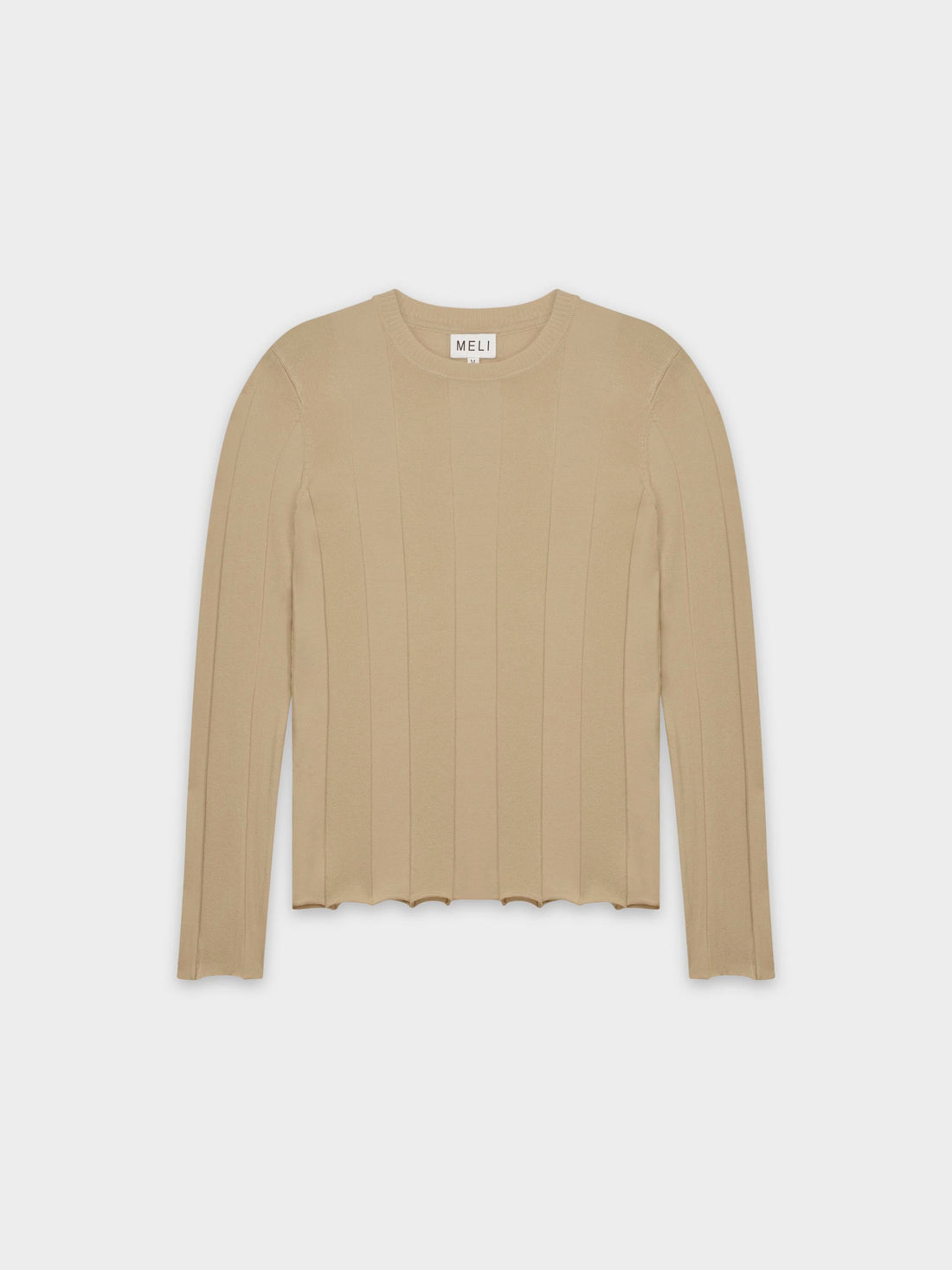 WIDE RIBBED SWEATER-TAN