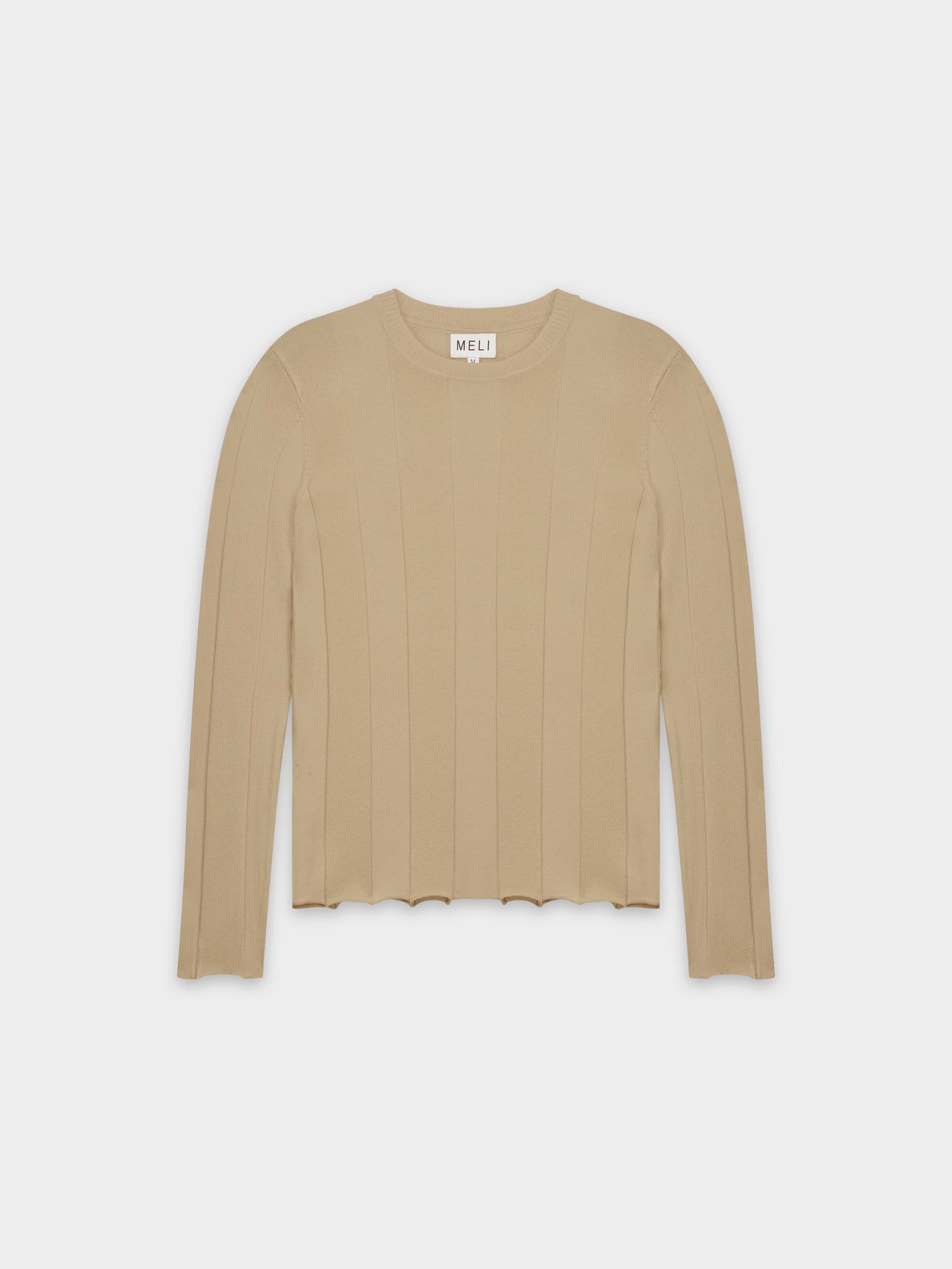 WIDE RIBBED SWEATER-TAN