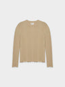 WIDE RIBBED SWEATER-TAN