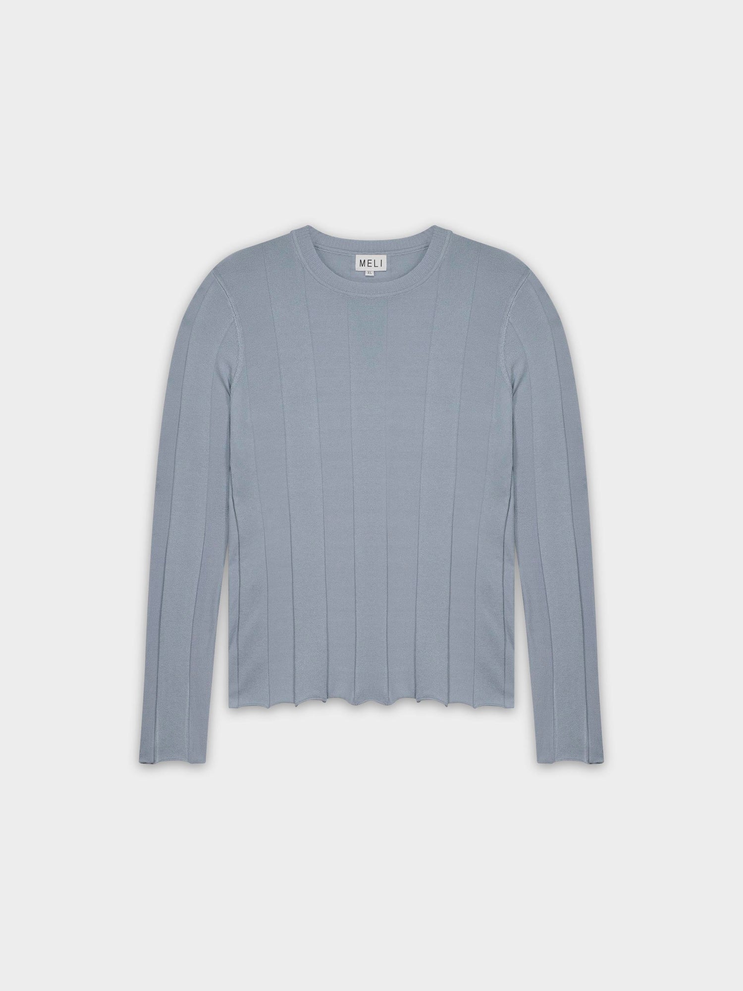 WIDE RIBBED SWEATER-STEEL BLUE