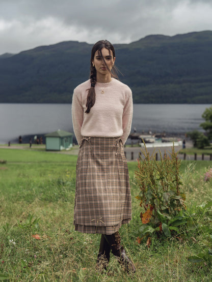 Mohair Crew Neck Sweater-Pink