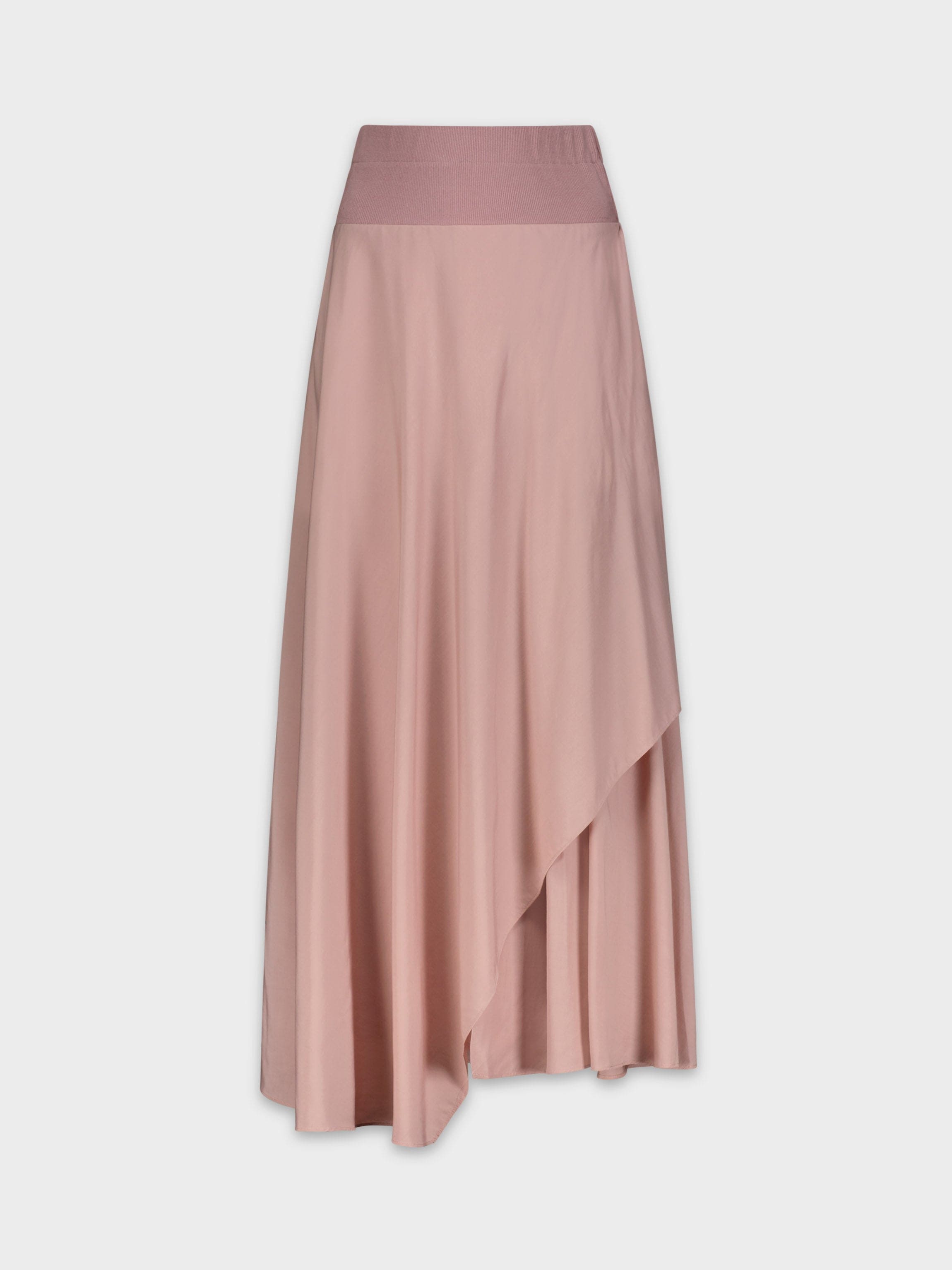 RIBBED TOP LAYERED SKIRT-ROSE