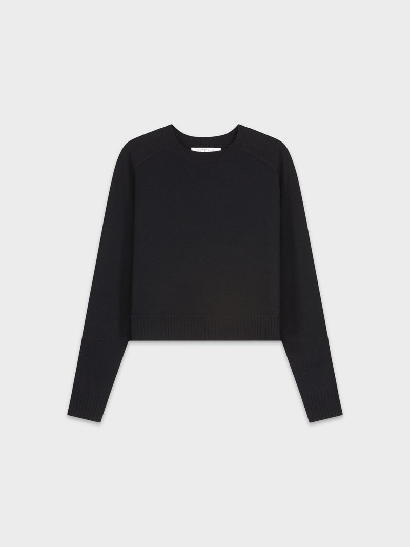 RIBBED BAND SWEATER-BLACK