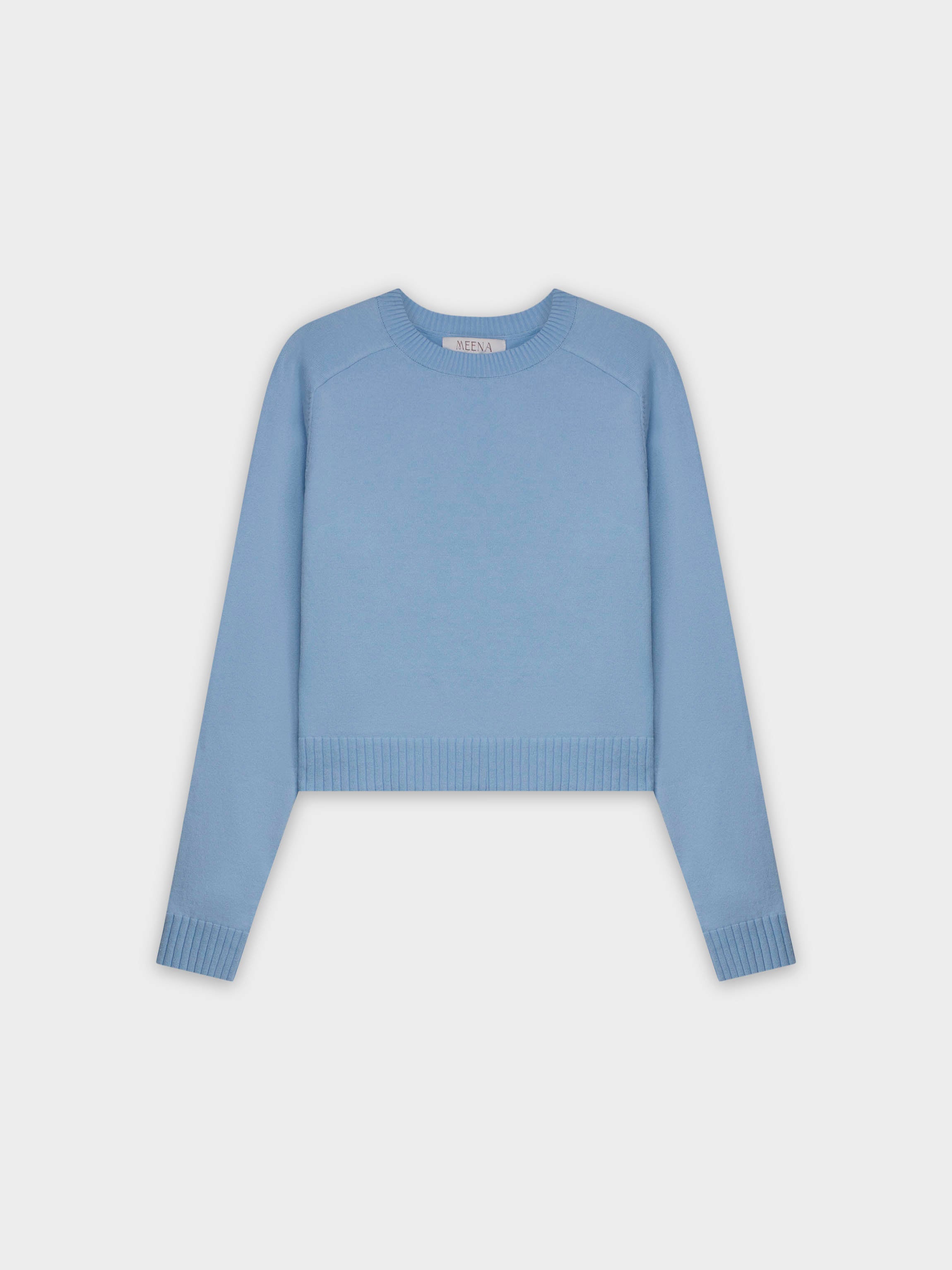 RIBBED BAND SWEATER-OCEAN BLUE