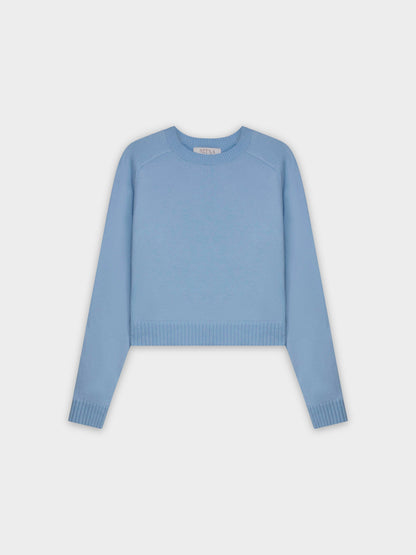 RIBBED BAND SWEATER-OCEAN BLUE