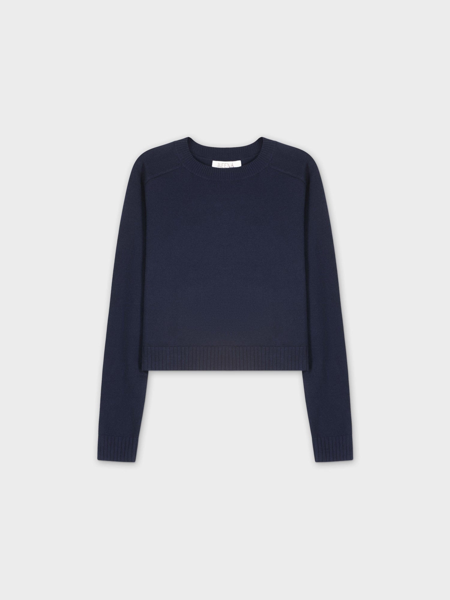 RIBBED BAND SWEATER-NAVY