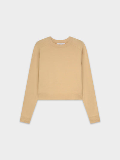RIBBED BAND SWEATER-TAN