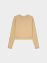RIBBED BAND SWEATER-TAN