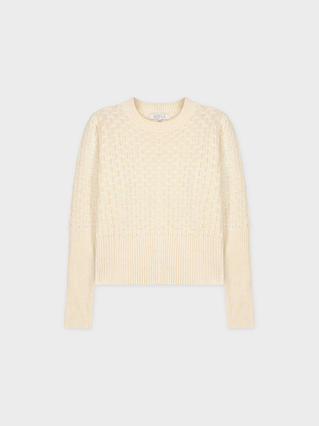 CHUNKY POINTELLE SWEATER-CREAM