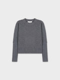 CHUNKY POINTELLE SWEATER-GREY