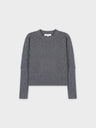 CHUNKY POINTELLE SWEATER-GREY