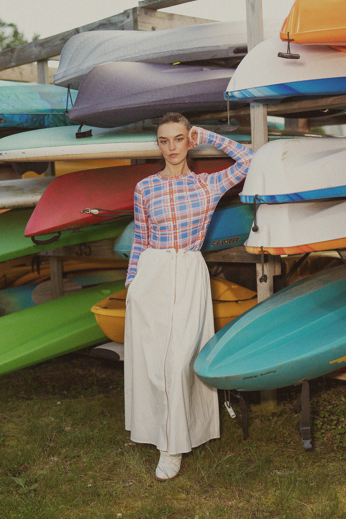 Basic Printed T-shirt-Plaid