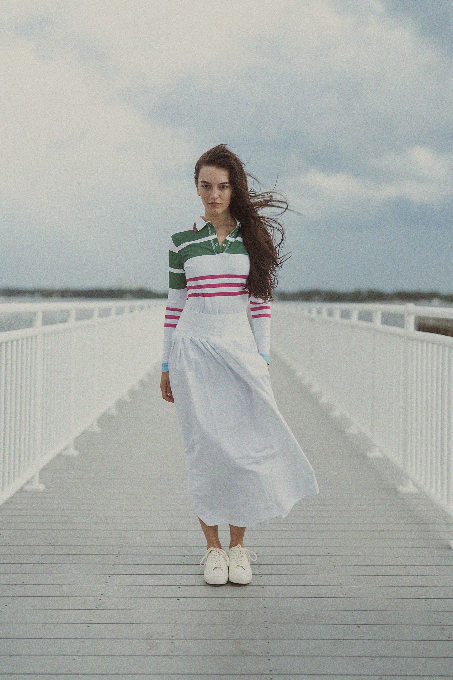 Full Pleated Skirt-White