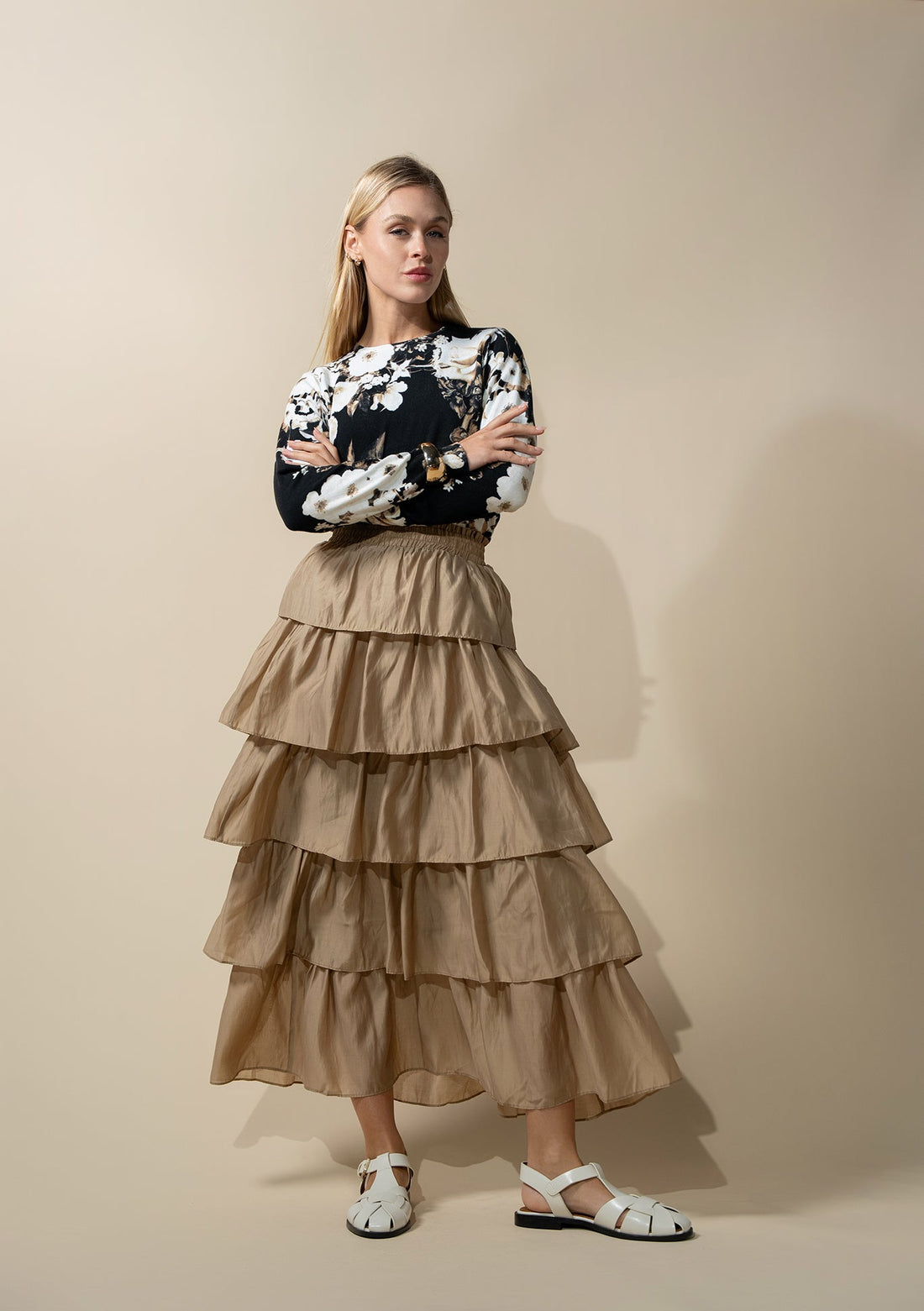 The Emme Layered Skirt-Sand