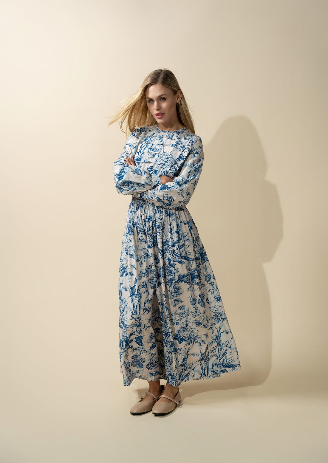Smocked Waist Dress-Toile